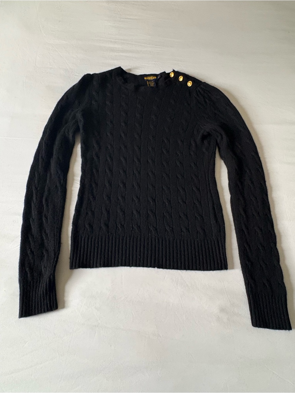 Rugby Ralph Lauren Cable Knit Sweater Black Size Small